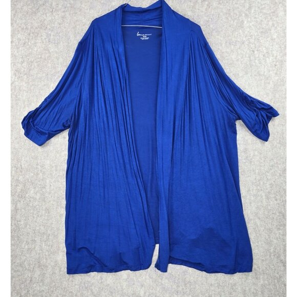 Lane Bryant Womens Open Cardigan Blue Plus Size 26/28 Lightweight Stretch Rayon - Picture 1 of 7